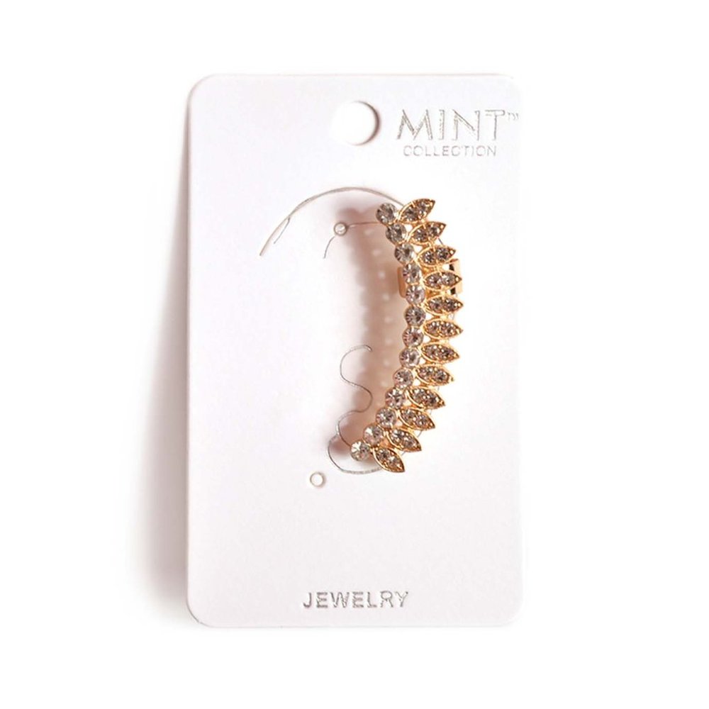 🥳3/20🥳  Gold Tone Left Ear Rhinestone Cuff - New in Package